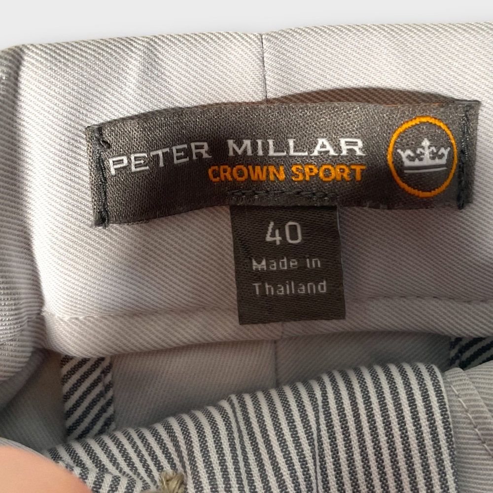 Peter Millar Golf Shorts Mens 40 Chino 9" Inseam Performance Gray EUC - Picture 5 of 9